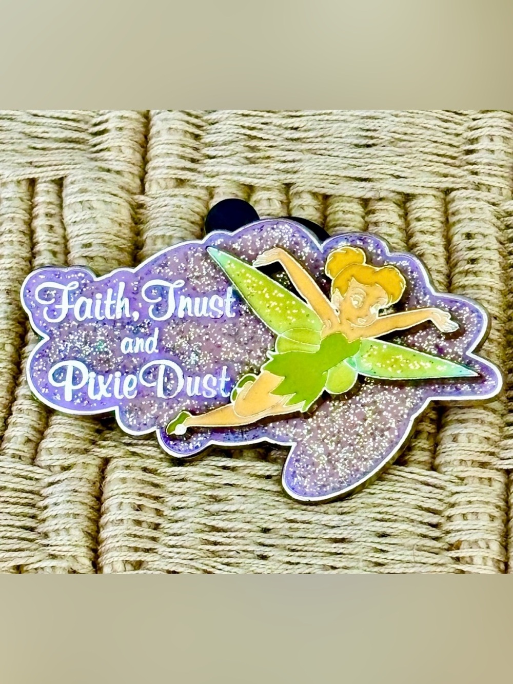 DISNEY 2008 Tinker Bell “Faith, Trust and Pixie Dust” Sparkle Pin